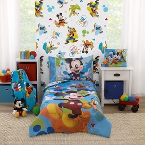 new Disney Mickey Mouse Comforter Set - Blue toddler size